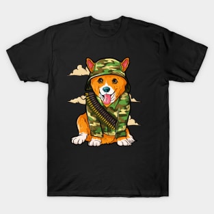 Military Corgi Dog T-Shirt